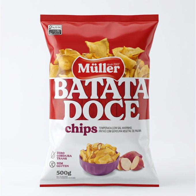CHIPS BATATA DOCE C/ SAL 500G
