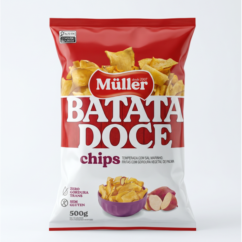 CHIPS BATATA DOCE C/ SAL 500G
