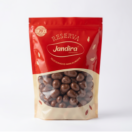 DRAGEAS CHOCOLATE AO LEITE ZERO ACUCAR COM MORANGO LIOFILIZADO